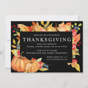 Höst löv Pumpkin Thanksgiving Dinner Inbjudningar