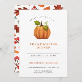 Höst löv Pumpkin Thanksgiving Dinner Inbjudningar
