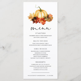 Höst löv Pumpkin Thanksgiving Dinner Menu Meny