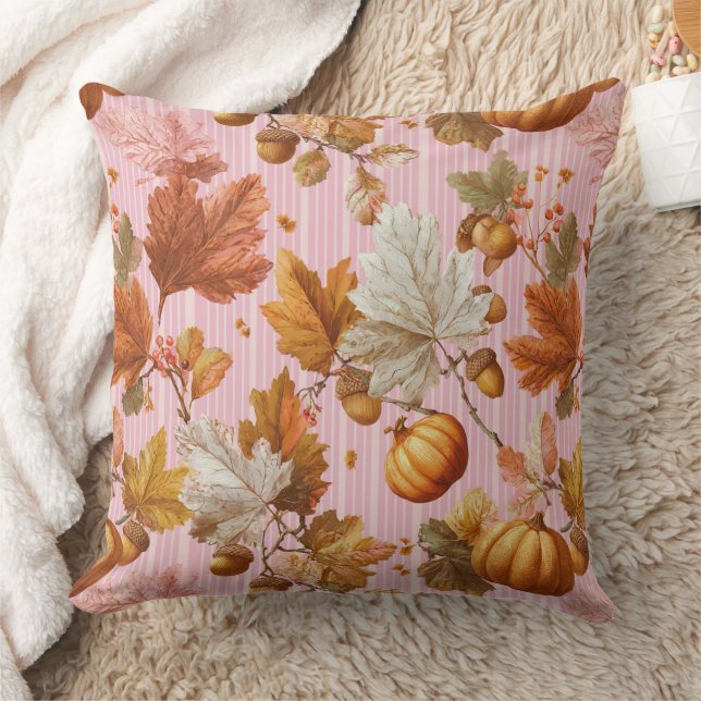 Höst löv & Pumpkins Seamless Mönster Kudde (Filt)