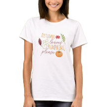 "Höst löv & Pumpkins, snälla" Fall T-Shirt