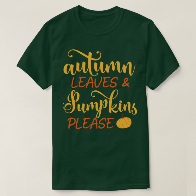 Höst löv Pumpkins, tack T Shirt (Design framsida)