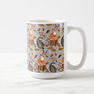 Höst löv räder och räv  kaffemugg