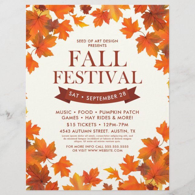 Höst löv Ram Falls Festival Event Flyer (Framsidan)