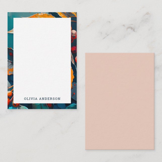 Höst löv ram. Naturlig höstens ljusa blad Anteckningskort (Fram/baksida)