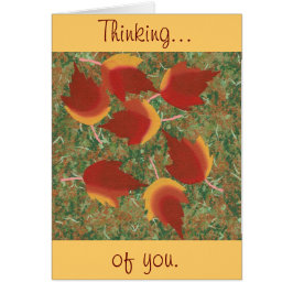 Höst löv Red Maple-Abstrakt på gräs Hälsningskort