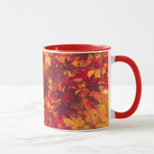 höst löv Red Nature Mugg