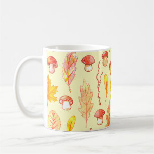 Höst löv: Retro Tapet i vattenfärg Kaffemugg