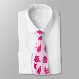 Höst löv - rosa av burgundi och snäcka slips
