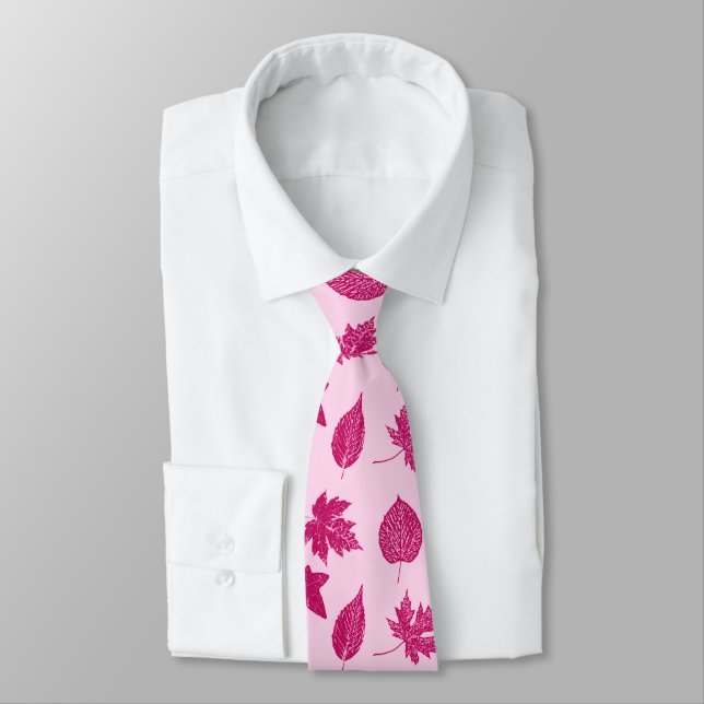 Höst löv - rosa av burgundi och snäcka slips (Bunden)