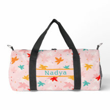 Höst löv Rosa Mönster Duffel Bag