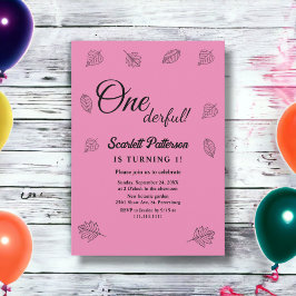 Höst löv  Rosan Rustik höst 1:a födelsedag Inbjudningar