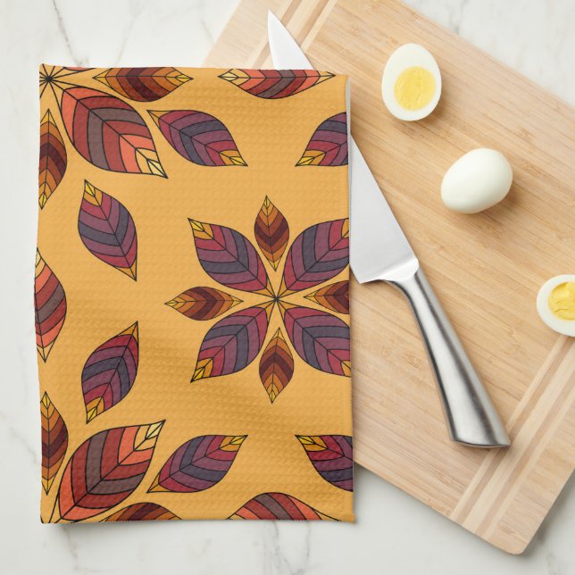 höst löv Rosette Kökshandduk (Vikt i Fjärdedel)