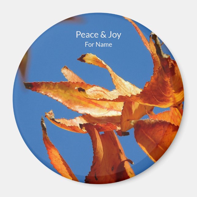 Höst löv Round Magnet (Framsidan)