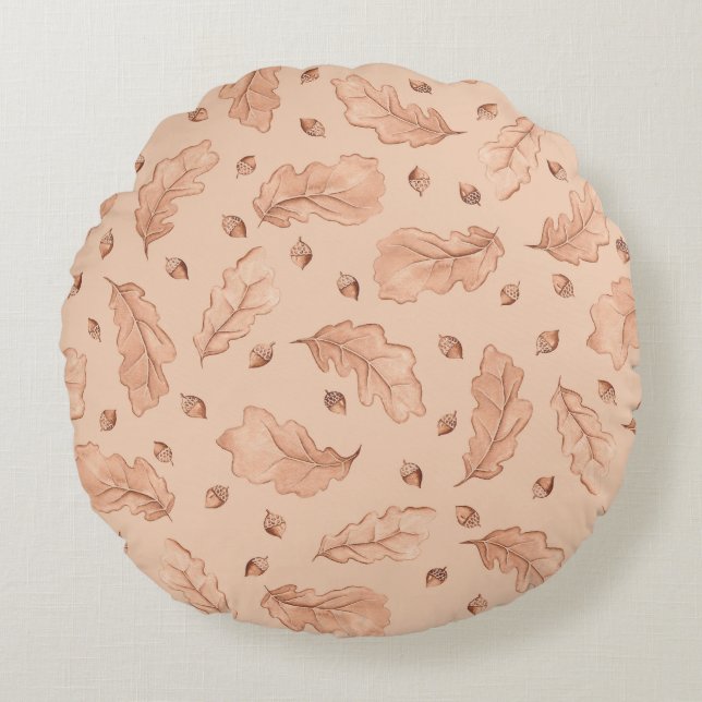 Höst löv rund kudde (Framsidan)