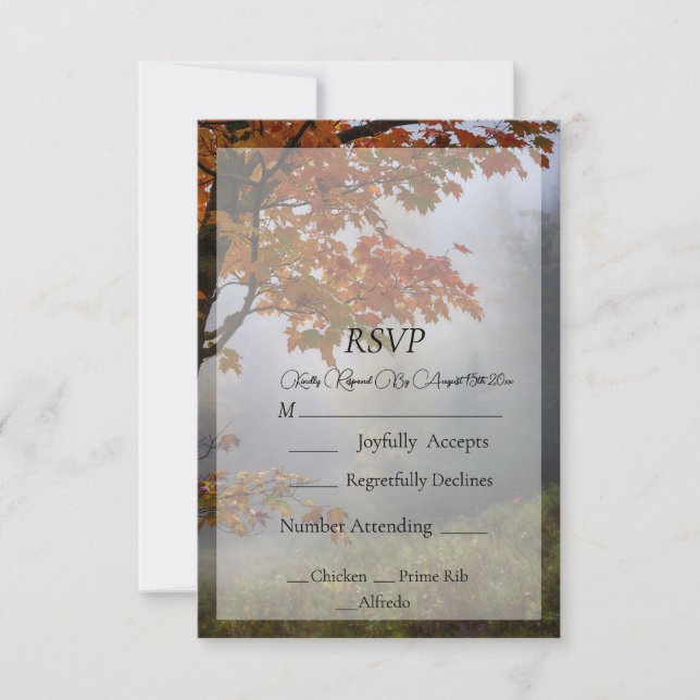 Höst löv Rustic Bröllop OSA Card (Framsida)