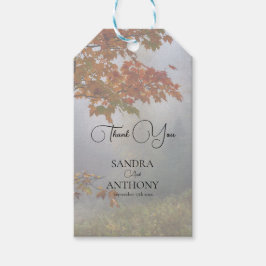 Höst löv Rustic Bröllop Presentetikett