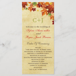Höst löv Rustic Bröllop Program