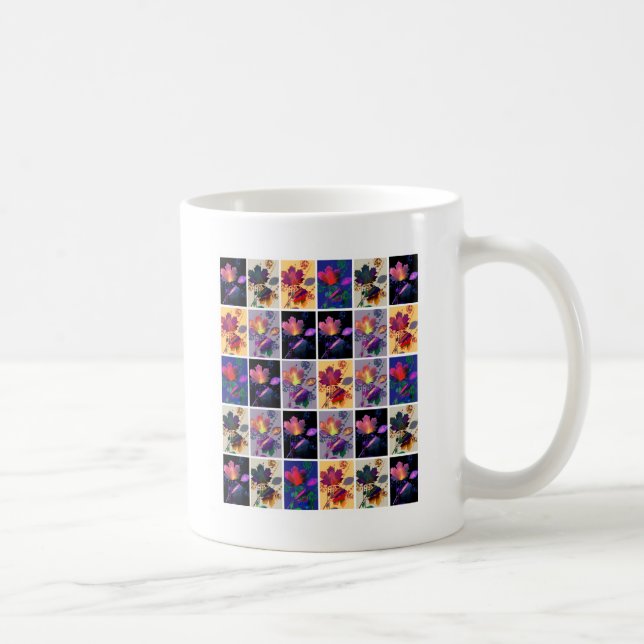 Höst löv Rustic Patchwork Quilt Collage Kaffemugg (Höger)
