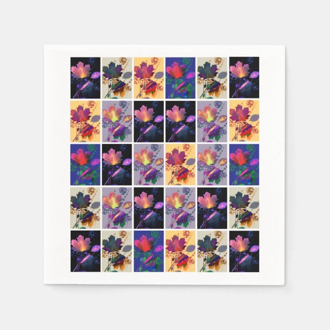 Höst löv Rustic Patchwork Quilt Collage Pappersservett (Framsidan)