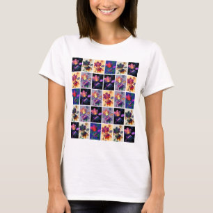 Höst löv Rustic Patchwork Quilt Collage Tee