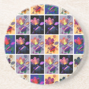 Höst löv Rustic Patchwork Quilt Collage Underlägg Sandsten