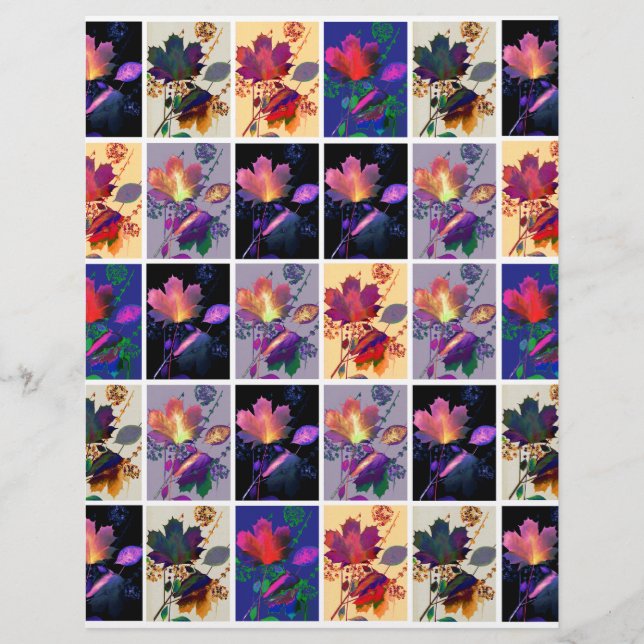 Höst löv Rustic Patchwork Scrapbook Papper (Framsida)