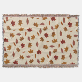Höst löv som är fotografisk på kräm- beställnings- mysfilt