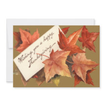 Höst löv som önskar dig en Happy thanksgiving