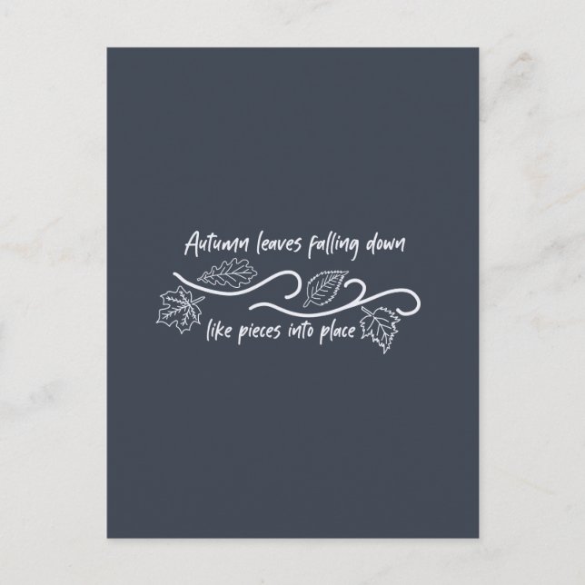 Höst löv som sjunker ned som Delar in i Ställe Vykort (Framsida)