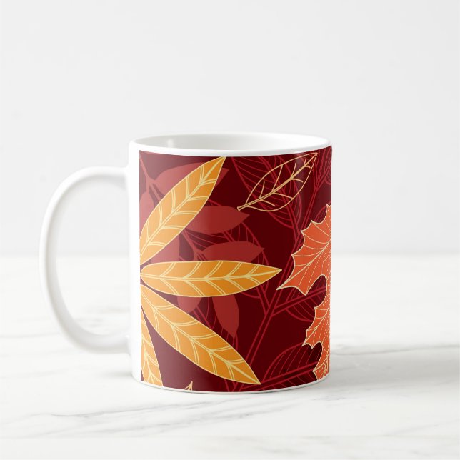 Höst löv: Sömlös natur Mönster Kaffemugg (Vänster)