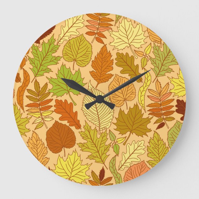 Höst löv: Sömlöst tygavtryck Stor Klocka (Framsida)