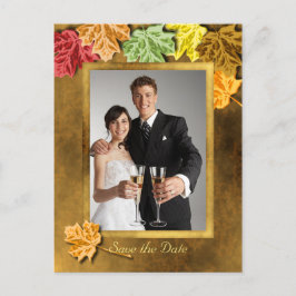 Höst löv Spara datumvykortet Meddelande Vykort