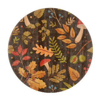 Höst löv Svampar Vintage Mönster