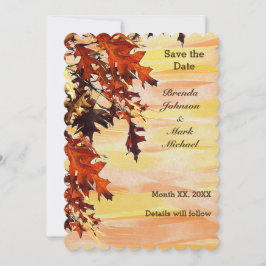 Höst löv Swirl Färg Spara det platta datumkortet Datumet