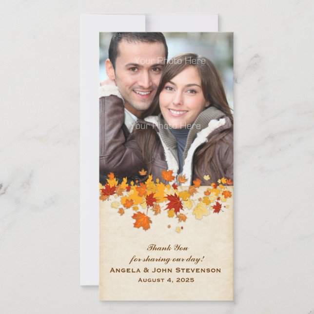 Höst löv tack kort (Framsida)