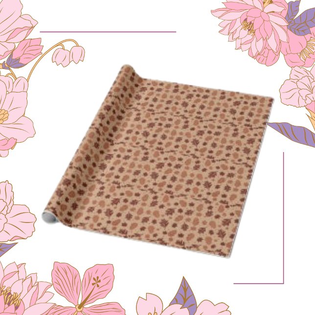 Höst löv Tan Seamless Mönster Presentpapper (Skapare uppladdad)