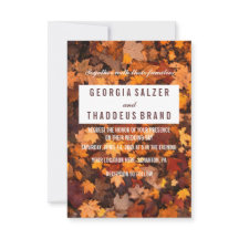 Höst löv Texturerad bröllopsinbjudan