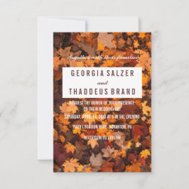 Höst löv Texturerad bröllopsinbjudan Inbjudningar