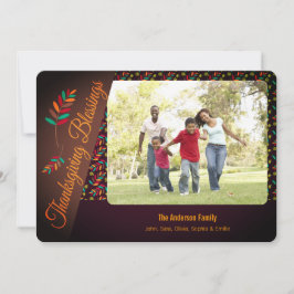 Höst löv, Thanksgiving Blesings Photo Hälsning Julkort