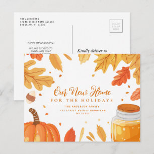 höst löv thanksgiving flytta vykort