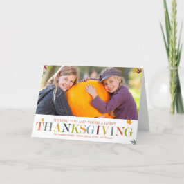 Höst löv Thanksgiving Fotohälsningskort Helgkort