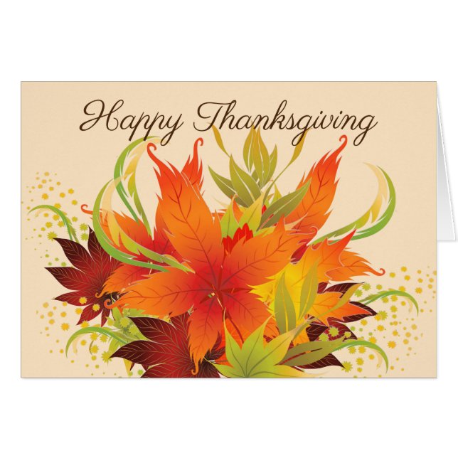 Höst löv Thanksgiving Hälsningskort (Framsidan Horizontal)