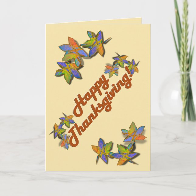 Höst löv Thanksgiving Helgkort (Framsida)