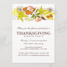 Höst löv Thanksgiving Middag Inbjudan