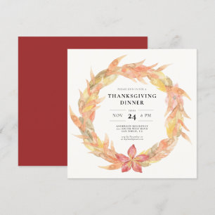 Höst löv Thanksgiving-middag Inbjudningar