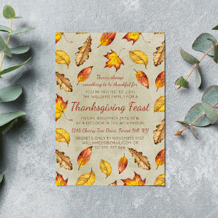 Höst löv Thanksgiving - översikt Inbjudningar