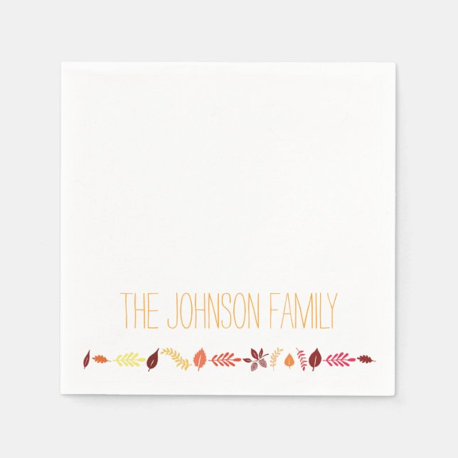 Höst löv Thanksgiving Pappra blöjor Pappersservett (Framsidan)
