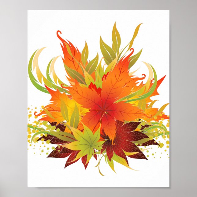 höst löv Thanksgiving Poster (Framsidan)
