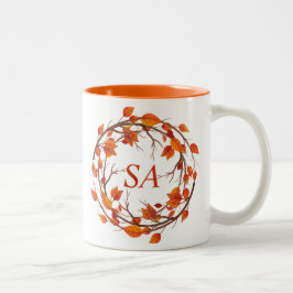 Höst löv Thanksgiving Två-Tonad Mugg